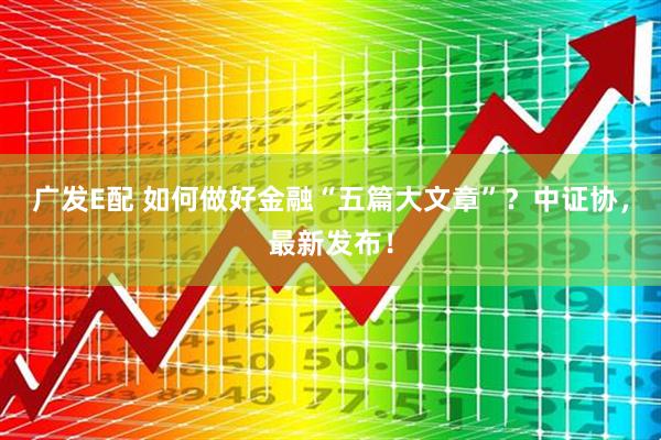 广发E配 如何做好金融“五篇大文章”?中证协,最新发布!