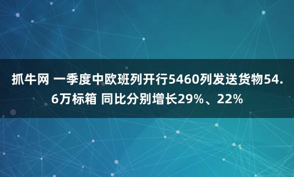 抓牛网 一季度中欧班列开行5460列发送货物54.6万标箱 同比分别增长29%、22%