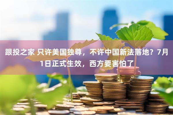 跟投之家 只许美国独尊，不许中国新法落地？7月1日正式生效，西方要害怕了